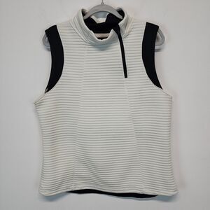 Under Armour Daytona Ribbed Vest Size XL White High Neck Pullover Gorpcore